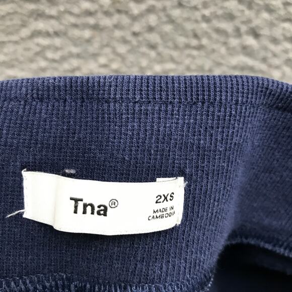 TNA Aritzia Cozy Fleece Jogger Sweatpants Womens 2XS XXS Pocket Navy - Picture 3 of 5